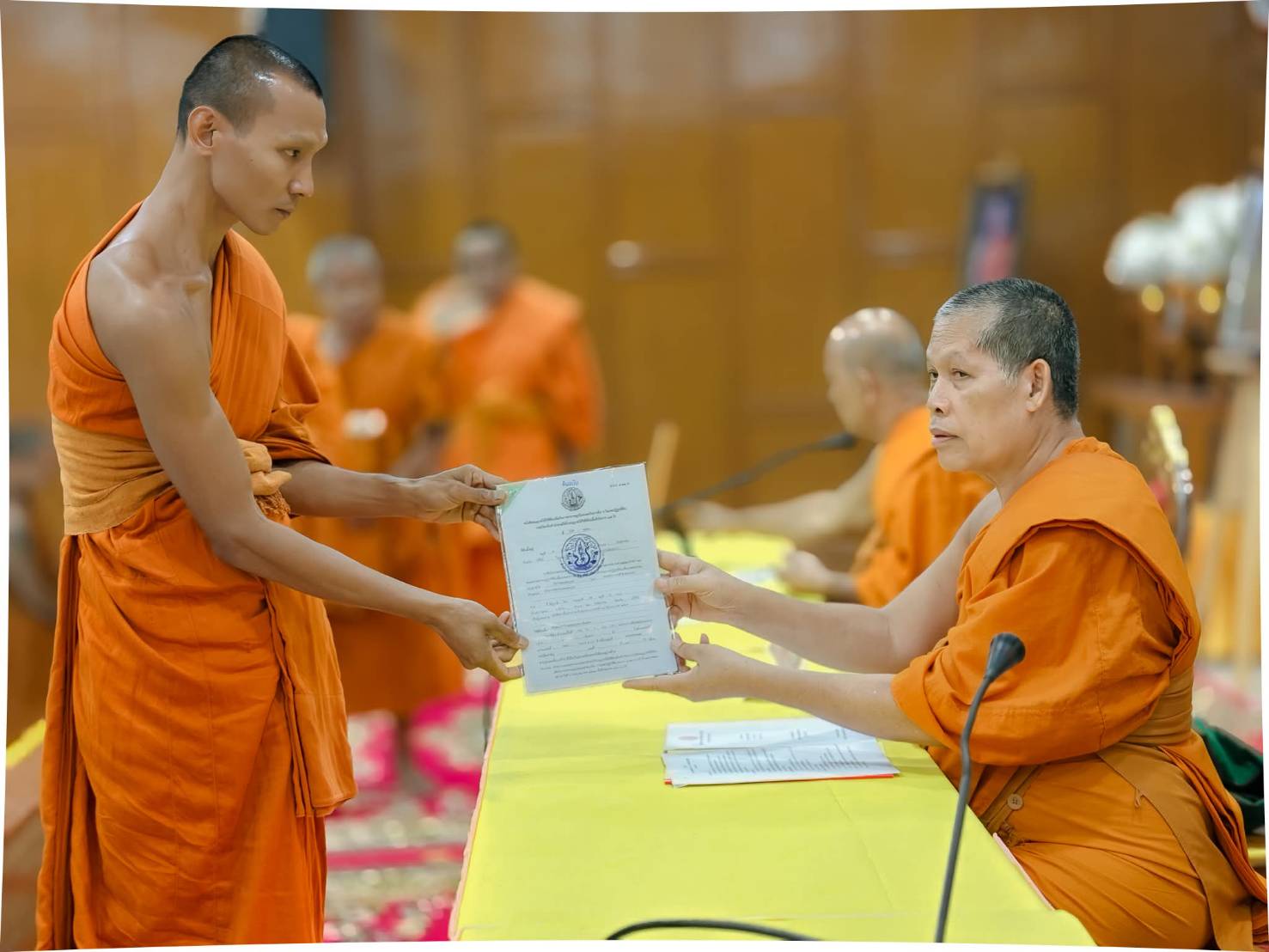 title - วันเสาร์ที่ 25 กรกฎาคม 2569 นายประเสริฐ กาญจนเกียรติกุล ปฏิรูปที่ดินจังหวัดบุรีรัมย์ พร้อมด้วยเจ้าหน้าที่ ส.ป.ก.บุรีรัมย์ มอบหนังสืออนุญาตให้ใช้ที่ดินเพื่อกิจการสาธารณูปโภค กรณีสำนักงานพระพุทธศาสนาแห่งชาติขอใช้ที่ดินเพื่อสร้างวัดจำนวน 7 วัด ในการประชุมคณะสงฆ์จังหวัดบุรีรัมย์ สมัยสามัญ ครั้งที่ 5 ปี 2569 ณ วัดกลาง พระอารามหลวง อำเภอเมืองบุรีรัมย์ จังหวัดบุรีรัมย์